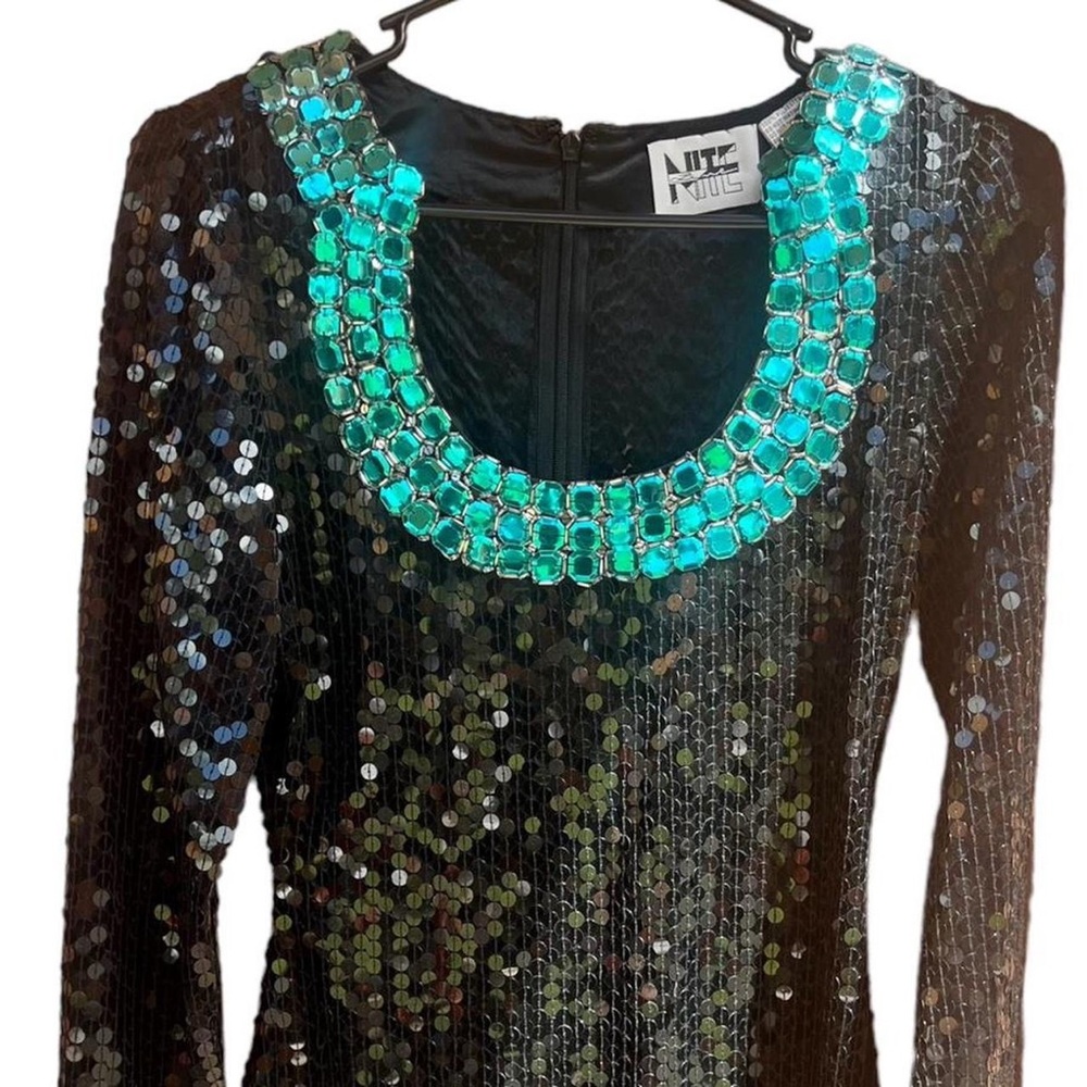 1980s Vintage Sequined Sheath Dress